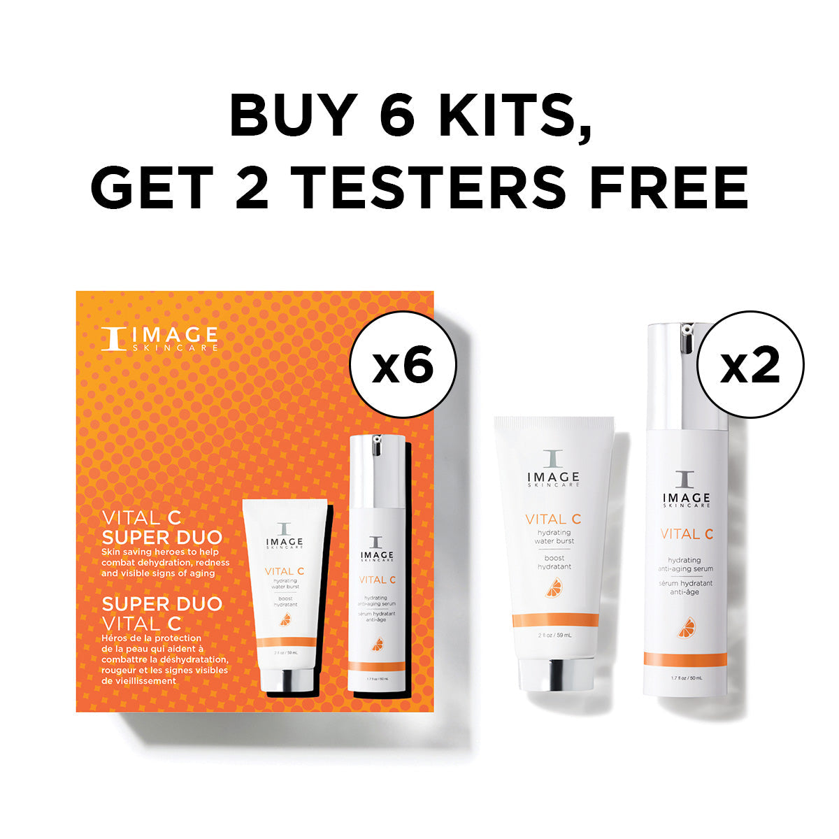 Buy 6 limited edition VITAL C super duo sets, get 2 VITAL C testers free